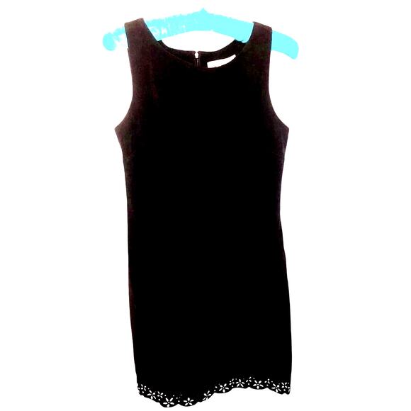 Nordstrom Clues 80s Scalloped Hem Cocktail Black dress size 6 - Picture 1 of 9